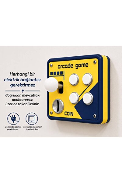 FOAMGREEN Arcade Oyun Temalı Dekoratif Tekli Lamba Anahtarı Kapağı | Gamer Od...