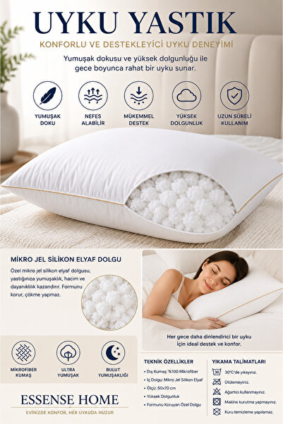 essense Home&Living Mikro Jel Uyku Yastık 50x70 600 Gram