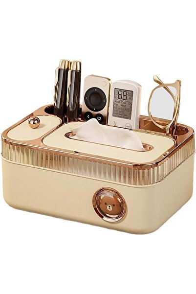 Arabest Tissue Box with Storage Organizer,Remote Control Holder,Partitioned C...