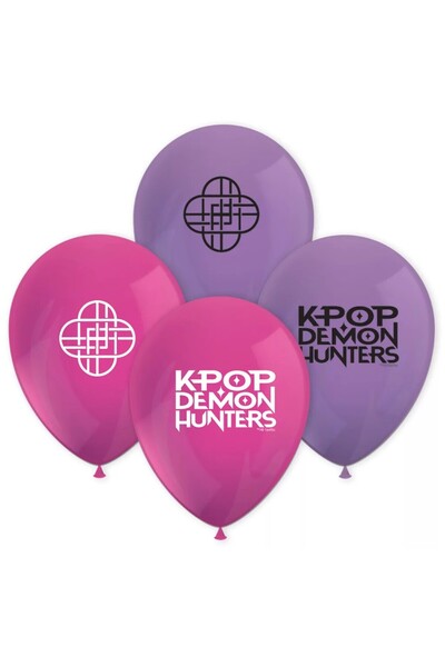 OEM Μπαλόνια Λάτεξ K-Pop Κυνηγοί Δαιμόνων, συσκευασία 8 τεμαχίων. Φούξια & Μωβ