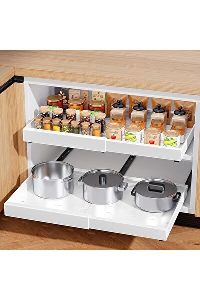 GENERAL Expandable Adjustable Kitchen Cabinet Under-Sink Storage Drawer, Home...