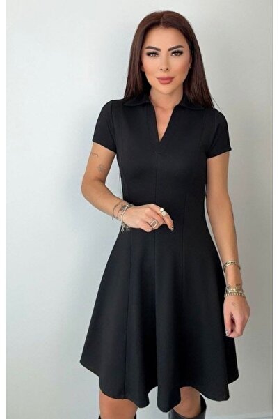 Generic Brand Rochie scurtă din modal cu mâneci scurte și decolteu în V pentru femei