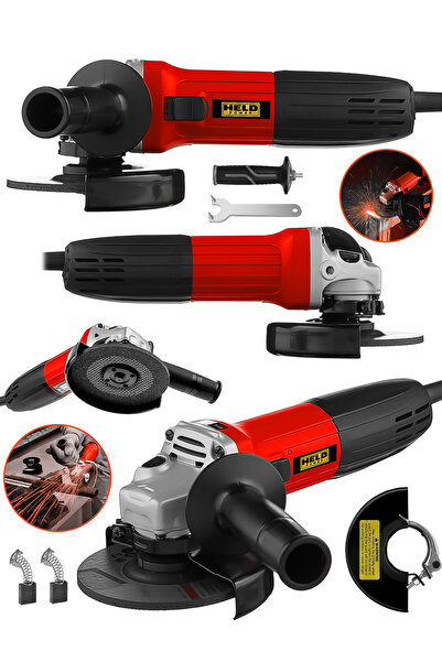 held power 1000W Profesyonel Avuç Taşlama Makinesi 125 mm (Bakır Sargılı Meta...
