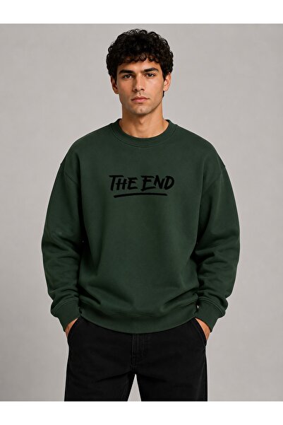 herkesemoda The End Print Detailed Crew Neck 2 Thread Sweatshirt