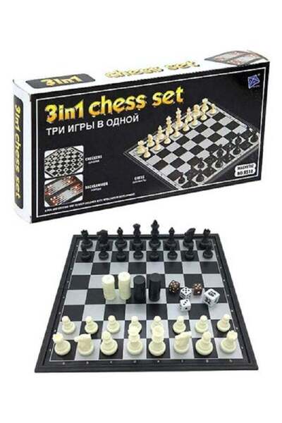 Generic 3-In-1 Magnetic Chess And Checkers With Backgammon Game Set