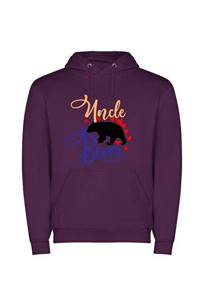 iLovePrints Adobe Bear Love Φούτερ με κουκούλα σε χρώμα Μωβ