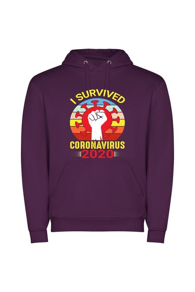 iLovePrints : Surviving the Chronicles Φούτερ με κουκούλα σε χρώμα Μωβ