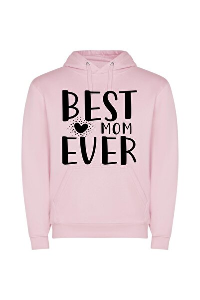 iLovePrints Best Mom Signage Collection Φούτερ με κουκούλα σε χρώμα Ροζ