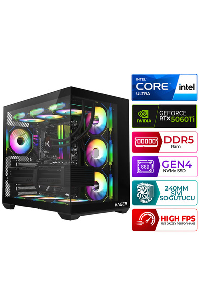 XASER Kratos X130 Intel Ultra 5 225F 16GB DDR5 Ram 512GB M.2 NVMe SSD 16GB RT...