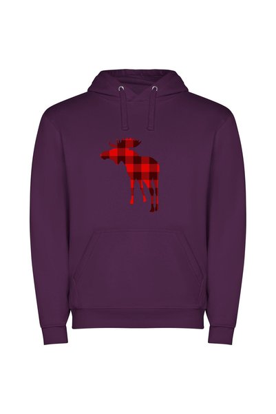 iLovePrints Grassland Moose Silhouette Φούτερ με κουκούλα σε χρώμα Μωβ