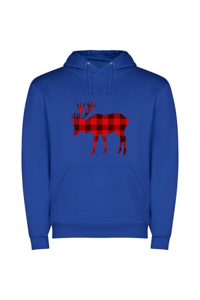 iLovePrints Shadowed Stag's Elegance Φούτερ με κουκούλα σε χρώμα Μπλε