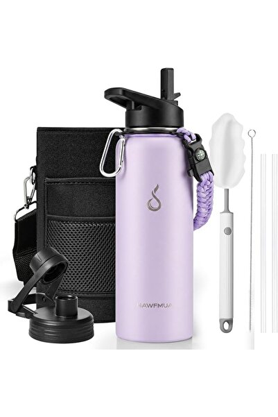 GENERAL 1.9 Liters Stainless Steel Water Bottle with Straw Lid and Spout Lid,...