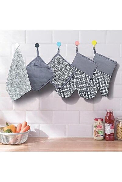 Yelajoy 5Pcs Heat Resistant Oven Mitts and Pot Holders Set with Nonslip Grip ...