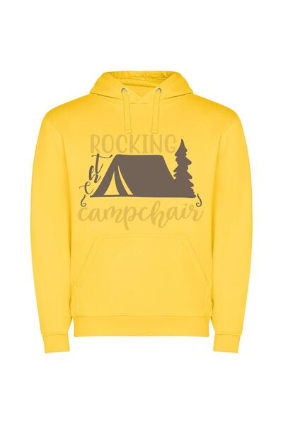 iLovePrints Campfire Rocking Glamp Φούτερ με κουκούλα σε χρώμα Κίτρινο