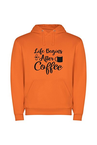 iLovePrints Java: Life's Energizing Potion Φούτερ με κουκούλα σε χρώμα Πορτοκαλί