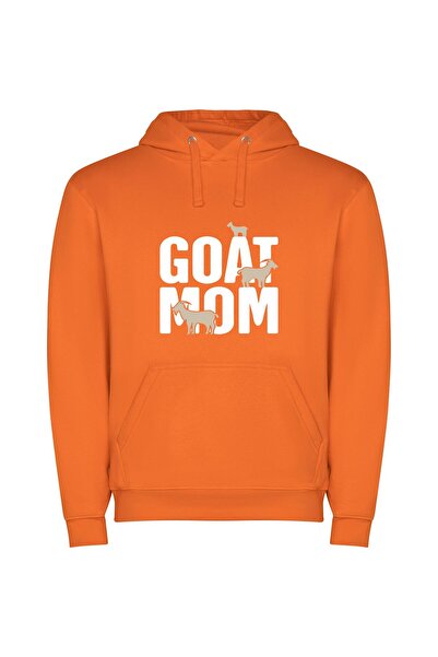 iLovePrints Graceful Goat Gathering Φούτερ με κουκούλα σε χρώμα Πορτοκαλί