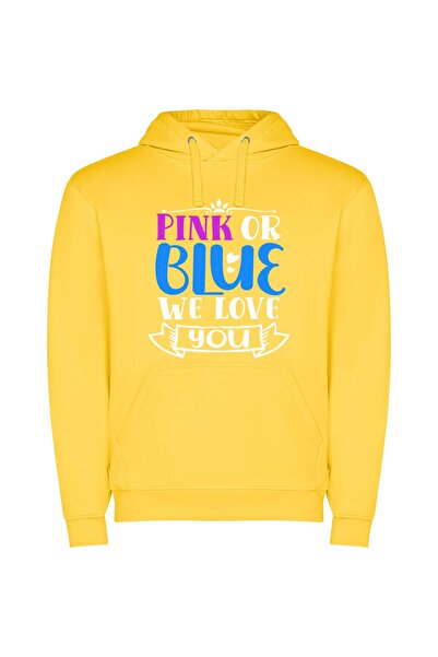 iLovePrints Vibrant Neon Color Palette Φούτερ με κουκούλα σε χρώμα Κίτρινο