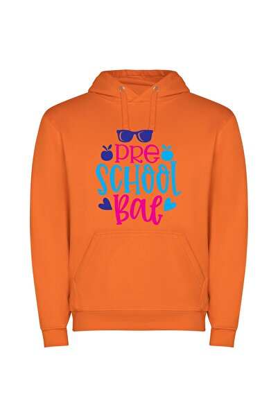 iLovePrints Sunglasses on School Bag Φούτερ με κουκούλα σε χρώμα Πορτοκαλί