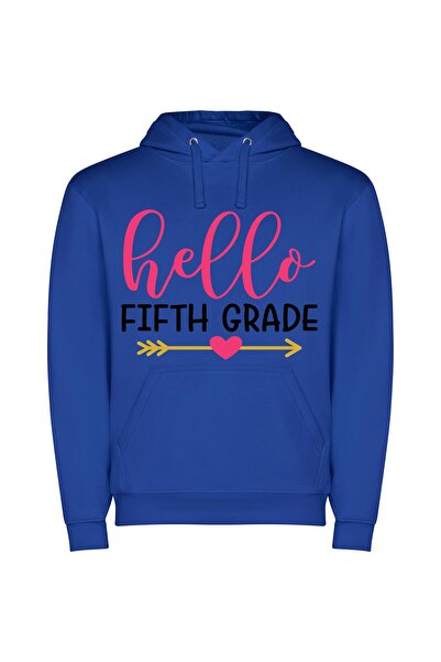 iLovePrints Fifth Grade Greetings Φούτερ με κουκούλα σε χρώμα Μπλε