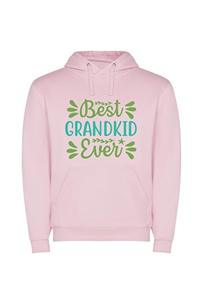 iLovePrints Grandkid: The Ultimate Trophy! Φούτερ με κουκούλα σε χρώμα Ροζ