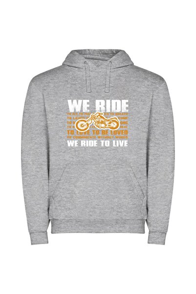 iLovePrints Living Beings Embrace Motorcycles Φούτερ με κουκούλα σε χρώμα Γκρι