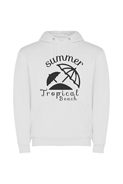 iLovePrints Tropical Bliss: Illustrator's Paradise Φούτερ με κουκούλα σε χρώμ...