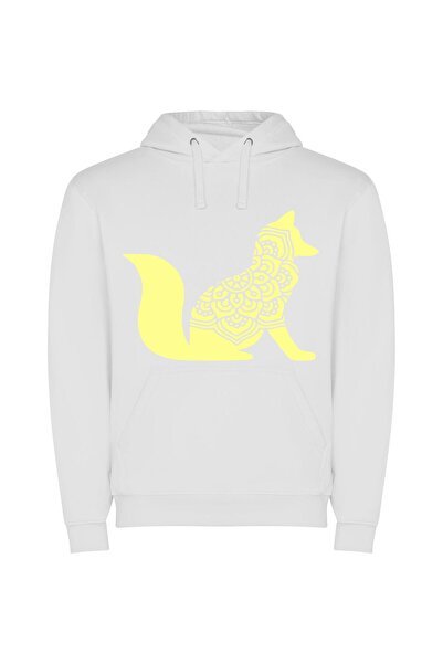 iLovePrints Blue Art: Persian Canine Φούτερ με κουκούλα σε χρώμα Λευκό