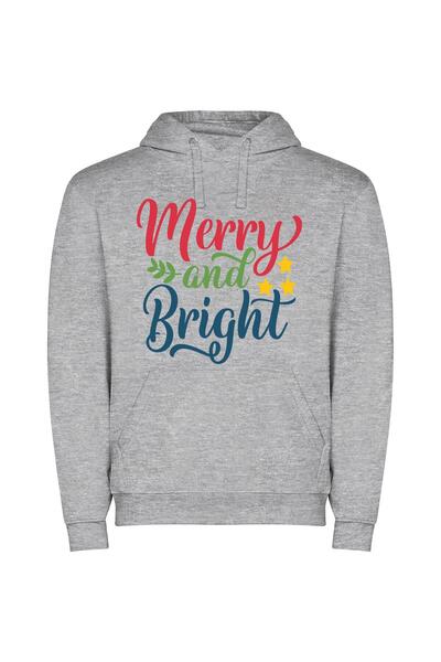 iLovePrints Festive Starry Greetings Φούτερ με κουκούλα σε χρώμα Γκρι