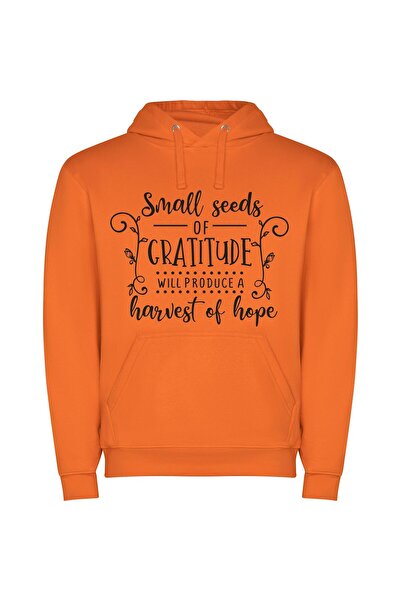 iLovePrints Gratitude's Hopeful Harvest Φούτερ με κουκούλα σε χρώμα Πορτοκαλί