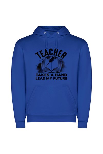 iLovePrints Guiding Futures Through Teaching Φούτερ με κουκούλα σε χρώμα Μπλε