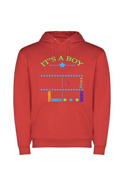 iLovePrints Starry Baby Boy Bliss Φούτερ με κουκούλα σε χρώμα Κόκκινο