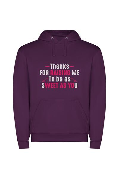 iLovePrints Sincerely Sweet Gratitude Φούτερ με κουκούλα σε χρώμα Μωβ