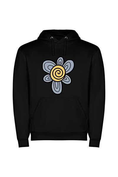 iLovePrints Floral Majesty Φούτερ με κουκούλα σε χρώμα Μαύρο