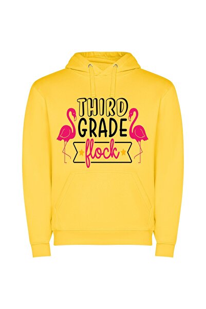 iLovePrints Grade Three's Fab Flock Φούτερ με κουκούλα σε χρώμα Κίτρινο