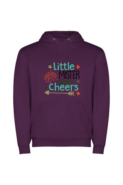 iLovePrints Merry Moustached Jester Kid Φούτερ με κουκούλα σε χρώμα Μωβ