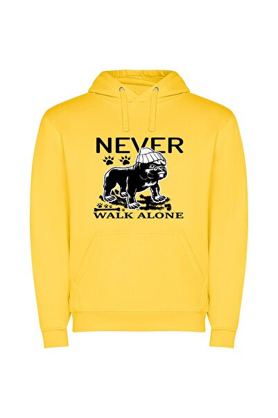 iLovePrints Pug Noir Fashion Statement Φούτερ με κουκούλα σε χρώμα Κίτρινο