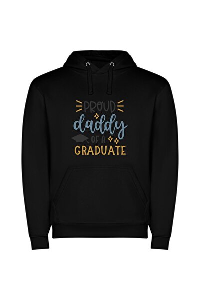 iLovePrints Beaming Graduate Daddy Φούτερ με κουκούλα σε χρώμα Μαύρο
