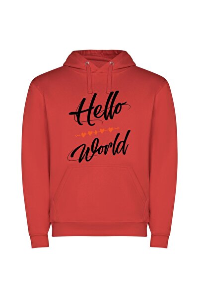 iLovePrints World of Colors Φούτερ με κουκούλα σε χρώμα Κόκκινο