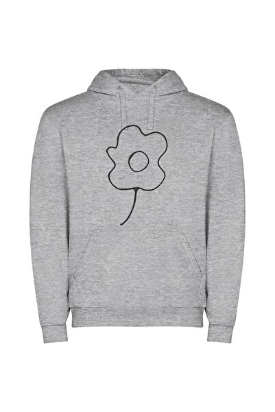 iLovePrints Ethereal Floral Masterpiece Φούτερ με κουκούλα σε χρώμα Γκρι