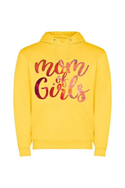 iLovePrints Moms and Their Girls Φούτερ με κουκούλα σε χρώμα Κίτρινο