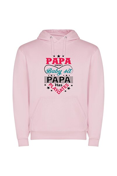 iLovePrints Papa's Baby Sit Combo Φούτερ με κουκούλα σε χρώμα Ροζ