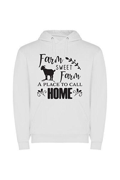 iLovePrints Sweeter Farming Homestead Φούτερ με κουκούλα σε χρώμα Λευκό
