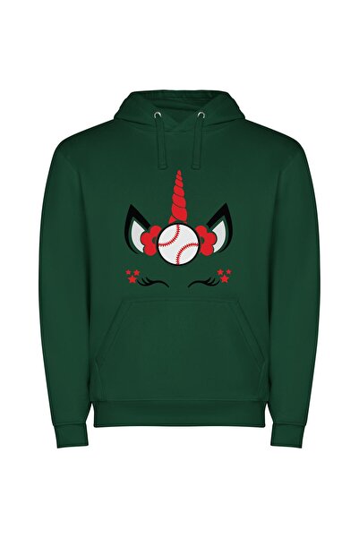 iLovePrints Enchanted Sports Team Mascot Φούτερ με κουκούλα σε χρώμα Πράσινο