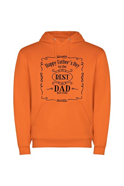 iLovePrints Dads Reign Supreme, Ever! Φούτερ με κουκούλα σε χρώμα Πορτοκαλί