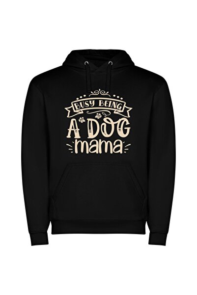 iLovePrints Fur Mama's Whimsical Bliss Φούτερ με κουκούλα σε χρώμα Μαύρο