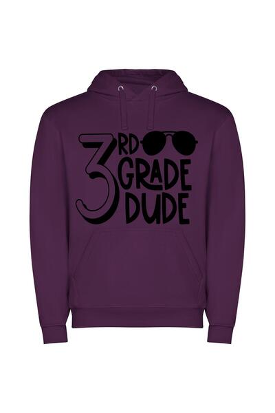 iLovePrints Pro Grad Black&White Logo Φούτερ με κουκούλα σε χρώμα Μωβ
