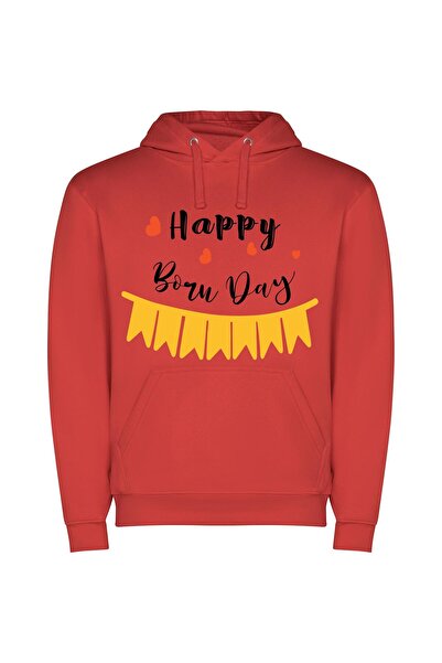 iLovePrints Blissful Adobe Birthday Creation Φούτερ με κουκούλα σε χρώμα Κόκκινο