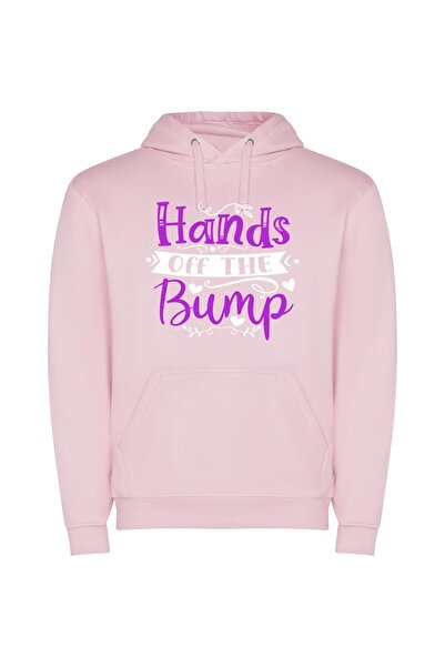 iLovePrints Hand Bumps: Artistic Impressions Φούτερ με κουκούλα σε χρώμα Ροζ