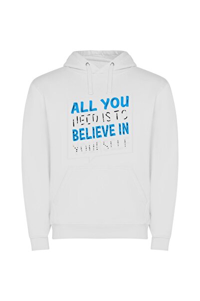 iLovePrints Power of Self-Belief Φούτερ με κουκούλα σε χρώμα Λευκό