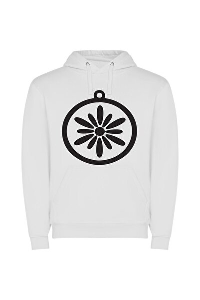 iLovePrints Elegant Floral Christmas Ornament Φούτερ με κουκούλα σε χρώμα Λευκό